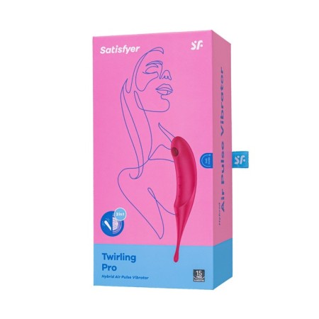 Vacuum-wave contactless stimulator of the Satiffyer Twirling Pro clitoris, silicone, red color-12