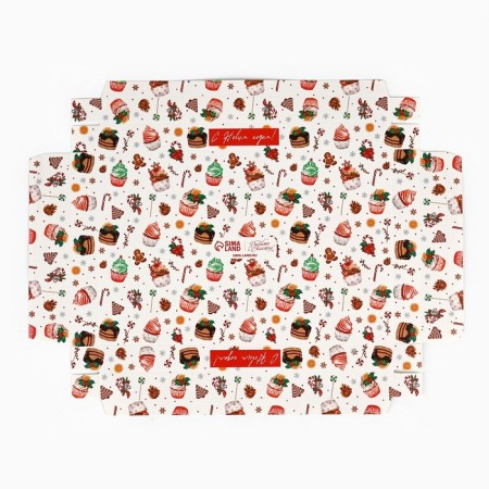 Box for musser cakes “Happy New Year”, sweets, 27 x 17.8 x 6.5 cm, New Year-6