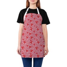 Apron of a kitchen with a photo print “Many hearts”, adjustable, size OS