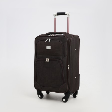 Small suitcase 20 "on lightning, code castle, with extension, brown color