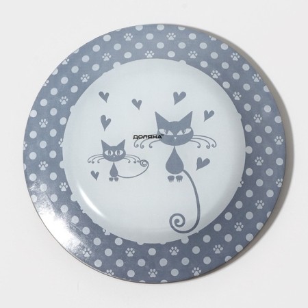 Plate Glass Dessert shade "cats", d = 20 cm-3
