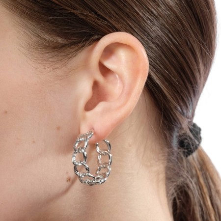 Earrings set of 8 pairs “Classes” Snake pattern, brown color in silver, D = 4-6