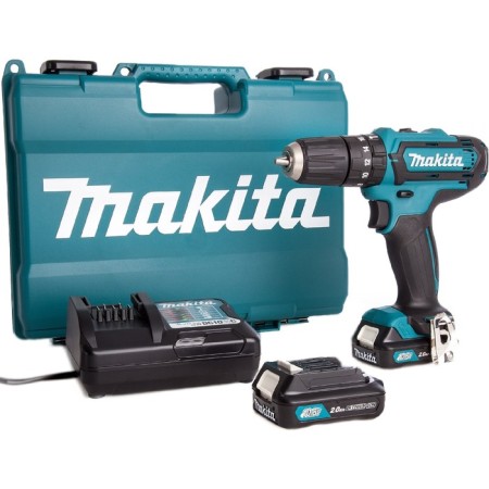 Makita HP333DWAE, shock, 12 V, 2x2 ah, 450/1700 rpm, 30/14 nm, case, case, case
