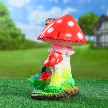 Garden figure "Hedgehog mushroom with hedgehogs" 18x20x25cm mix-1