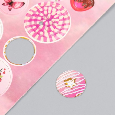 Decor for creativity cardboard "Chips and buttons. Pink" 24 pcs 13x16.5 cm-4