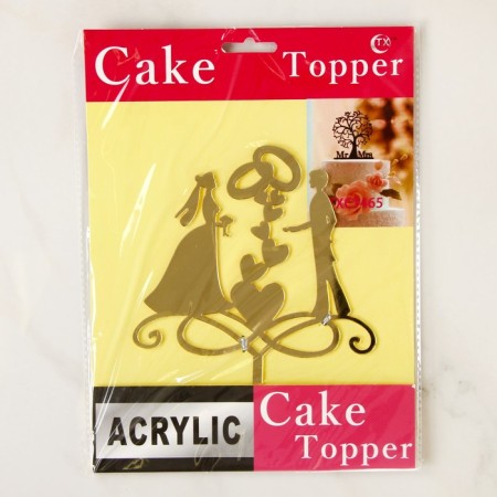 Topper for the Cake "Wedding Rings", 13 × 18 cm, color gold-5