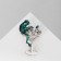 The brooch "Frog" enjoys, the color is green in matte silver