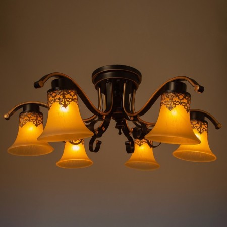 Barcelona chandelier 6he27 40W black and gold 72x72x26 cm Bayerlux-2