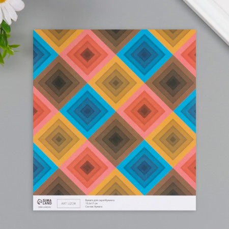 Scrapbooking "Rombs" density 180 grams set 10 pcs 15.5x17 cm-2