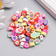 A set of beads made of polymer clay 