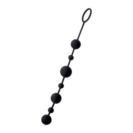 Anal chain Toyfa A-Toys Coron, silicone, black color, 35.9cm-1