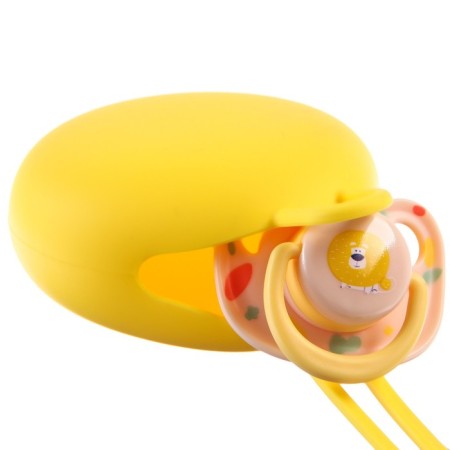 A container for storing and sterilizing children's nipples and dummy, silicone, yellow color-4