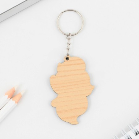 Key keychain wooden "unicorn" 5 x 6 cm-3