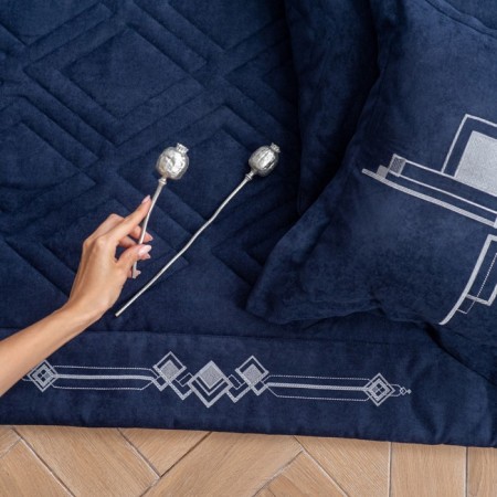 Cover with pillowcases "Bridget", size 230x250 cm, blue color-2