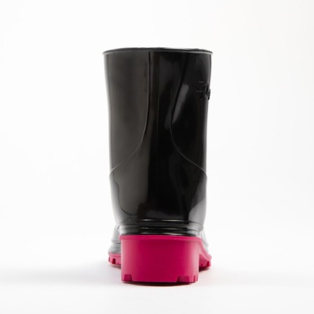 Women's rubber boots, black+pink, size 36-2