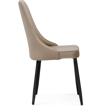 Stol on a metal frame Lana metal/velor, black/beige 57x50x99 cm-2