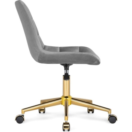 Computer chair Chester Metal/velor, gold/gray 49x60x84 cm-3