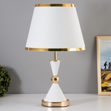 Elizabeth table lamp E27 40W white-gold 25x25x37 cm Risalux