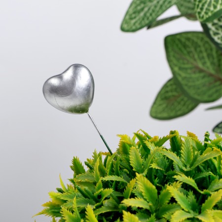 STETER "heart" silver, 3x1.5x2cm / set 30pcs-2