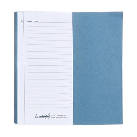 The weekly dated 2025, 80x165 mm, 64 sheets of Escalada, soft leather cover, pancake embossing, block 70 g/m², blue-14