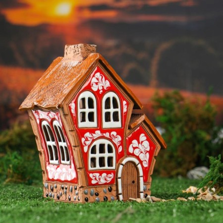 Aroma lace house "Double", 16 cm, handmade, mix,-4