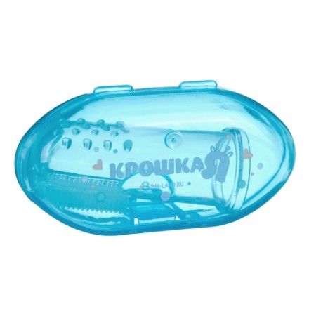 The teether is a children's massager in a container, 3 in 1, per finger, silicone from 3 months.-6