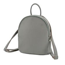 Women's backpack, genuine leather, gray 22x10x25 cm