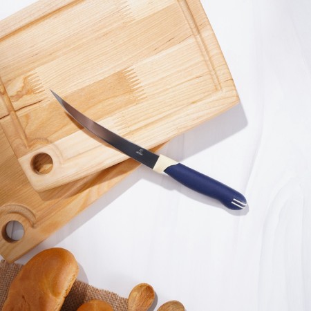 Kitchen knife for citrus shares "Strape", gear blade 11.5 cm, blue color blue-5