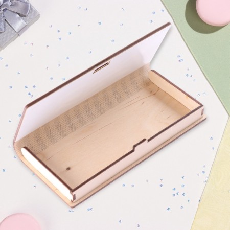 Wooden envelope "For you!" Lilac background, 8.3 x 17 cm-2