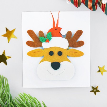Set for creativity - create a Christmas tree decoration from the felt "New Year's deer"-2