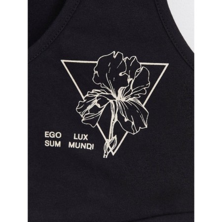 Bustier Female Contet Elegant Tatto Style, XS size, Black-Flower color-3