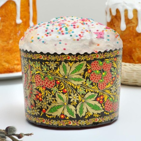 Paper form for cake "Khokhloma" 134 x 100 mm, mix (packing 1400 pcs)-2