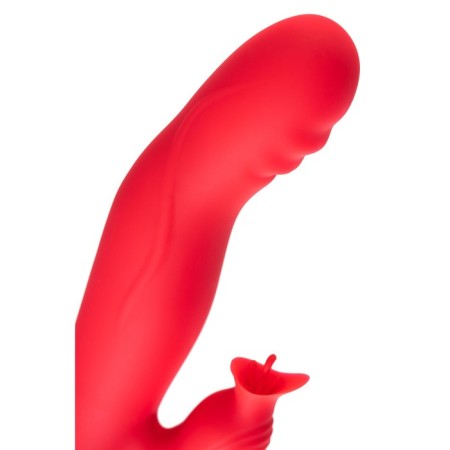 Jos Redli vibrator with a moving head, silicone, red color, 21 cm-4