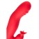 Jos Redli vibrator with a moving head, silicone, red color, 21 cm
