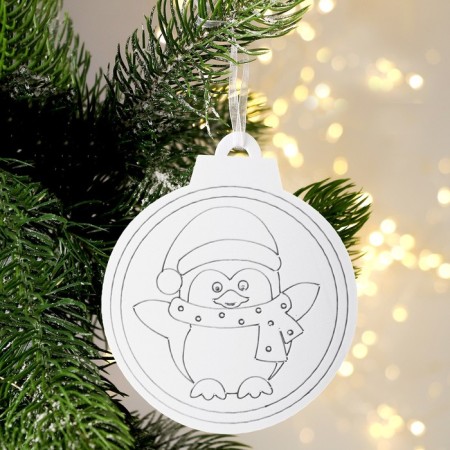 Christmas tree decoration for painting "Cutie" 4 pcs., Brush