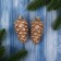 Jewelry decoration "cones" (set 2 pcs) 4x10 cm, golden-white