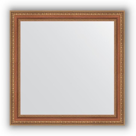 Mirror in the baguette frame - bronze beads on a tree 60 mm, 65 x 65 cm, evoForm