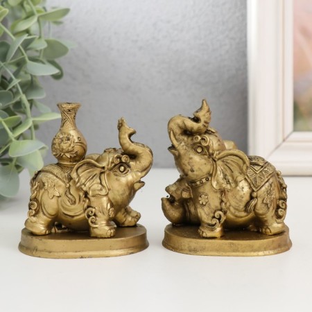 NECKE Polystone set 2 pcs "Elephants with a jug and ball" 6.2x7x7.5 cm-3