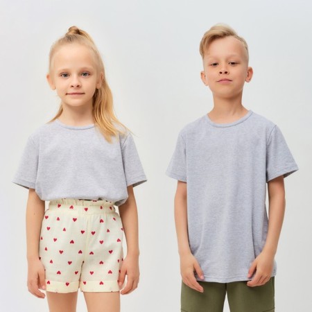 T -shirt children's minku color gray, height 158