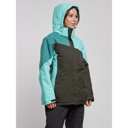 Ski jacket female winter, size 56, turquoise color-4