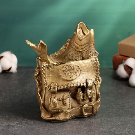 Figure - stand "Fish in the bag" 18x13x10cm, bronze-2