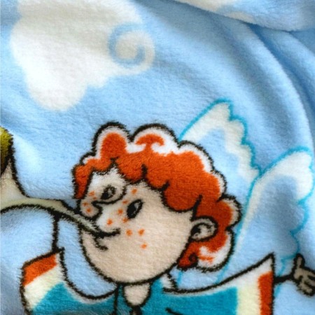 Blanket-wool, size 150 × 200 cm, print angel-1