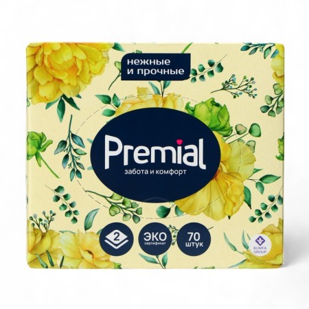 Premial napkins cosmetic 3-layer in the box non stop, 70 pcs mix-5