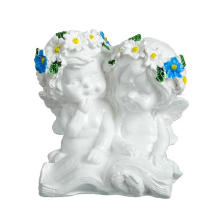 Figure "Two Angels with the Book" 12x12cm-4