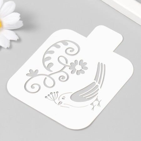 Plastic stencil "Bird" 9x9 cm-1