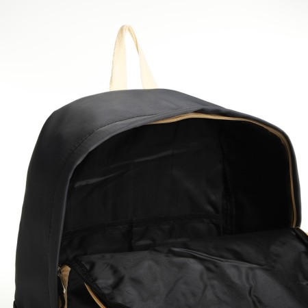 Youth backpack from textiles with lightning, 2 pockets, black color-5