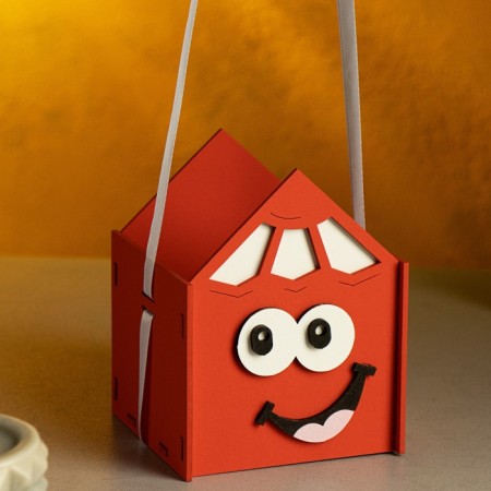 Kashpo "Funny Pencil", 9.5x9.5x12.5 cm, oak, red-4
