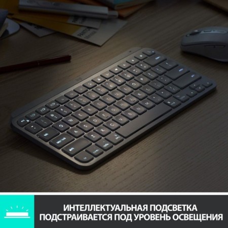 Keyboard Logitech MX Keys Mini Silver/White USB wireless BT/Radio LED (920-01050 107890-3