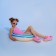 Circle for swimming 60 cm, white/blue color