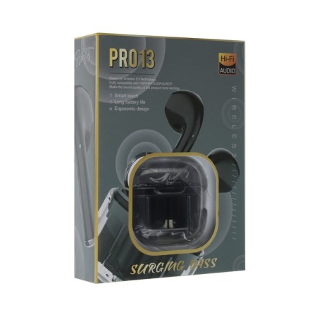 Wireless headphones Mybit Pro13, TWS, inserts, BT 5.0, 30/180 mAh, transparent, black-8